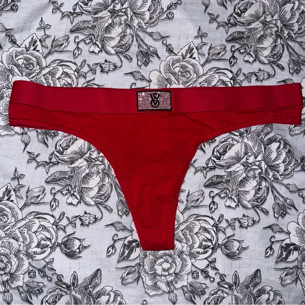 Shine Patch Cotton Thong Panty - Picture 3 of 7